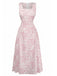 Robe Col Carré Sans Manches Floral Mi-Longue Petites Fleurs Années 1940 8