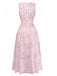 Robe Col Carré Sans Manches Floral Mi-Longue Petites Fleurs Années 1940 9