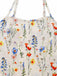 Robe Midi à Bretelles Spaghetti Petites Fleurs Beige Années 70
