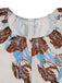 Combishort Beige Floral Imprimé Sans Manches Jambes Larges Années 1940 4