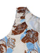 Combishort Beige Floral Imprimé Sans Manches Jambes Larges Années 1940 5