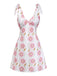 Robe Bretelles Spaghetti Floral en A Rose Années 1960 2