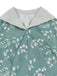 Robe Gris Vert Floral Col V Ceinturé Années 1950 4