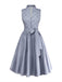 Grey 1950s Floral Vintage Classic Dress 2