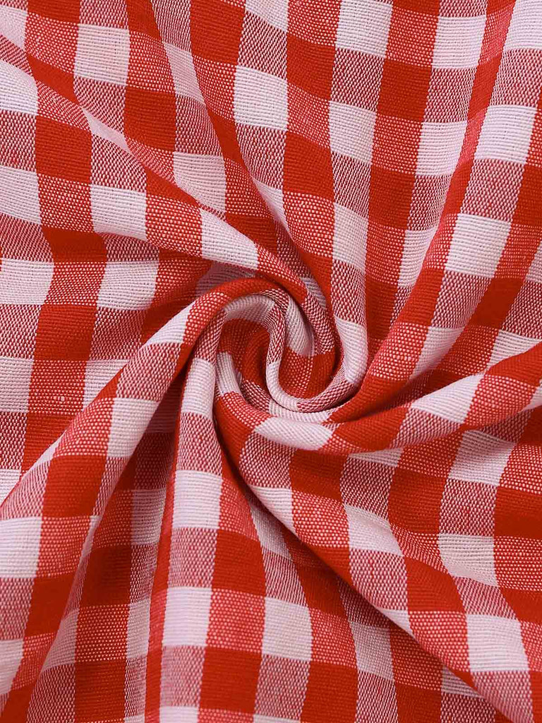 Robe Rouge Vichy Sans Manches Évasé Années 1950 7
