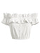 [Prévente] 2PCS Crop Top Épaules Dénudées à Volants Boutonné & Short Années 1950 5