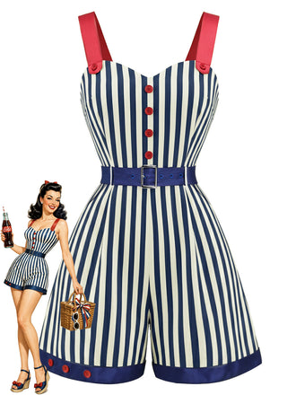 [Pre-Sale] 1950s Striped Vintage Classic Romper