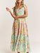 Robe Maxi Smockée à Bretelles Nouées Floral Années 30