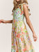 Robe Maxi Smockée à Bretelles Nouées Floral Années 30