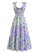 Robe Maxi Smockée à Bretelles Nouées Floral Années 30