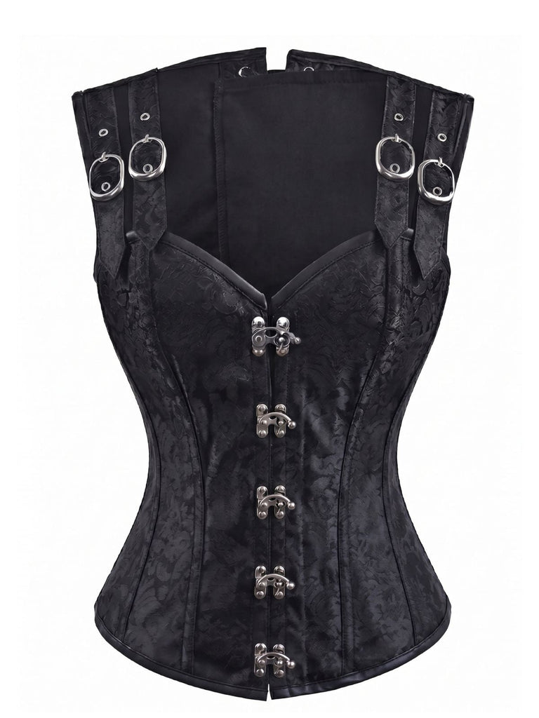 Tops Noir Steampunk Jacquard Imprimé Sans Manches Bind Années 1970