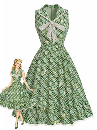 [Pre-Sale] Gray Green 1940s Vintage Classic Dress