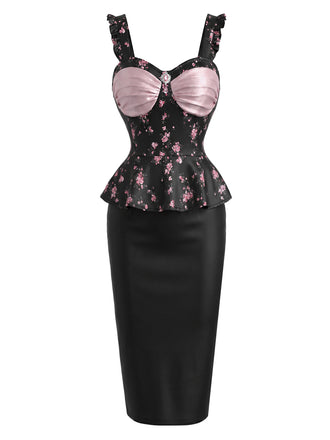 [Pre-Sale] Black 1960s Floral Vintage Classic Dress 2