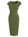 [Prévente] Robe Vert Uni Encolure Cœur Boutonné Années 1960 3