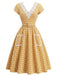 [Pre-Sale] Orange Color 1940s Plaid Vintage Classic Dress 2