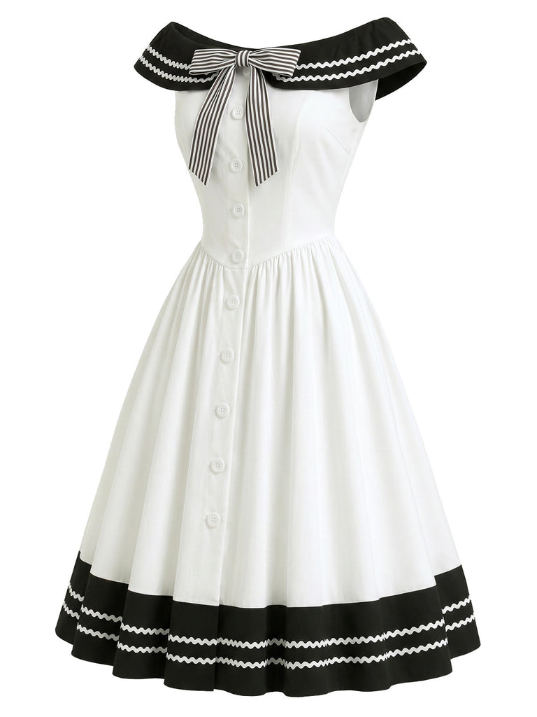 [Pre-Sale] 1950s Bow Vintage Classic Dress 4