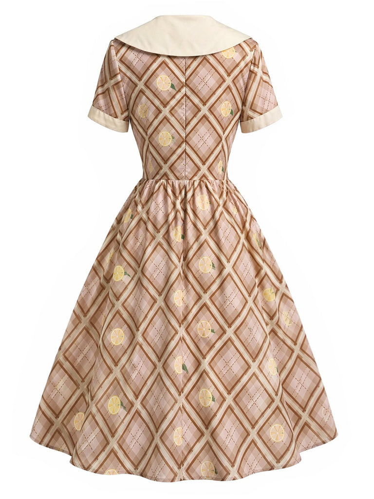 [Pre-Sale] Light Brown 1940s Vintage Classic Dress 5
