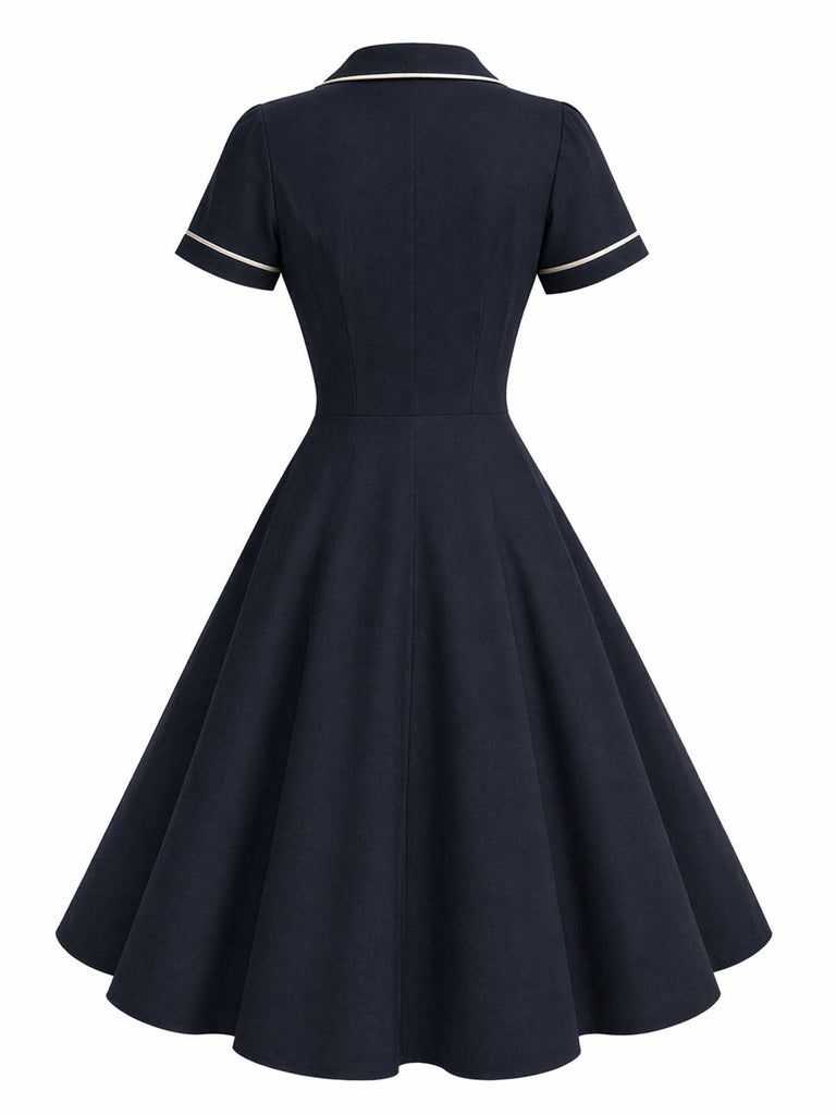 [Pre-Sale] Deep Blue 1950s Vintage Classic Dress 3