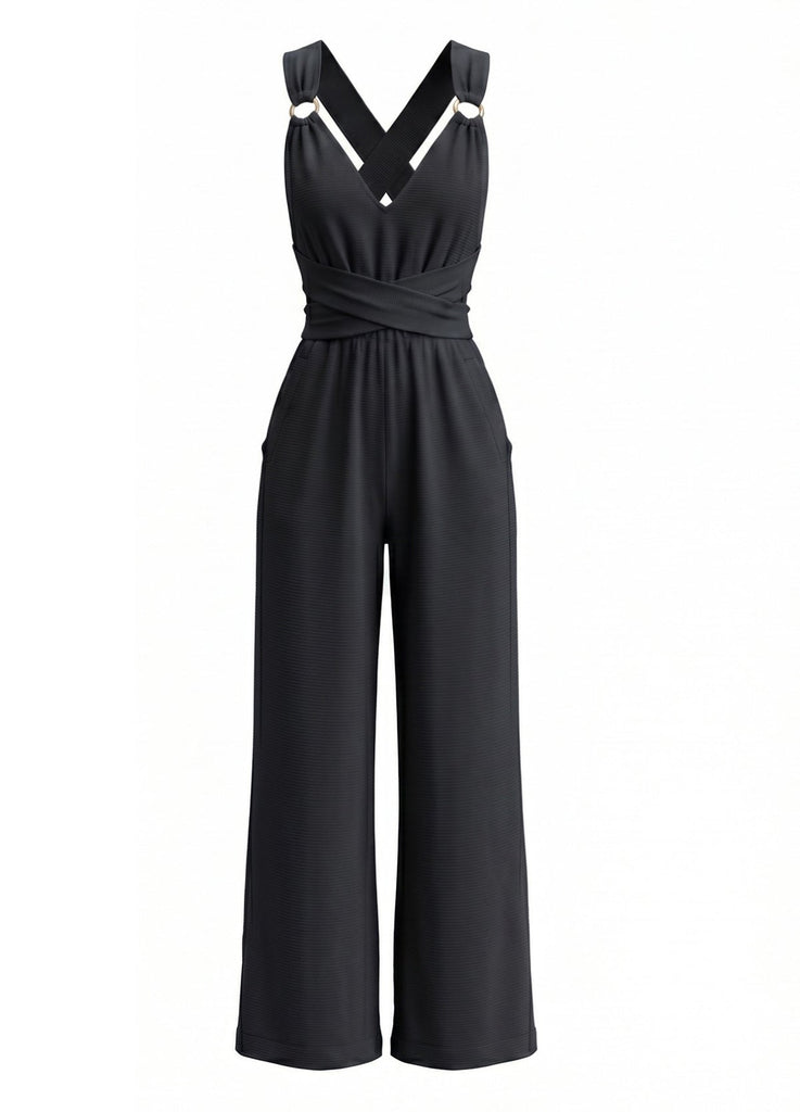 1970s V Neck Belted Vintage Jumpsuit 4