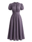 Robe violette manches bouffantes en dentelle années 1920