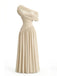Robe Drapée Asymétrique Une Épaule Années 70