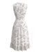 Robe Blanc Géométrique Imprimé Dentelle Col V Tunique Années 1970 3