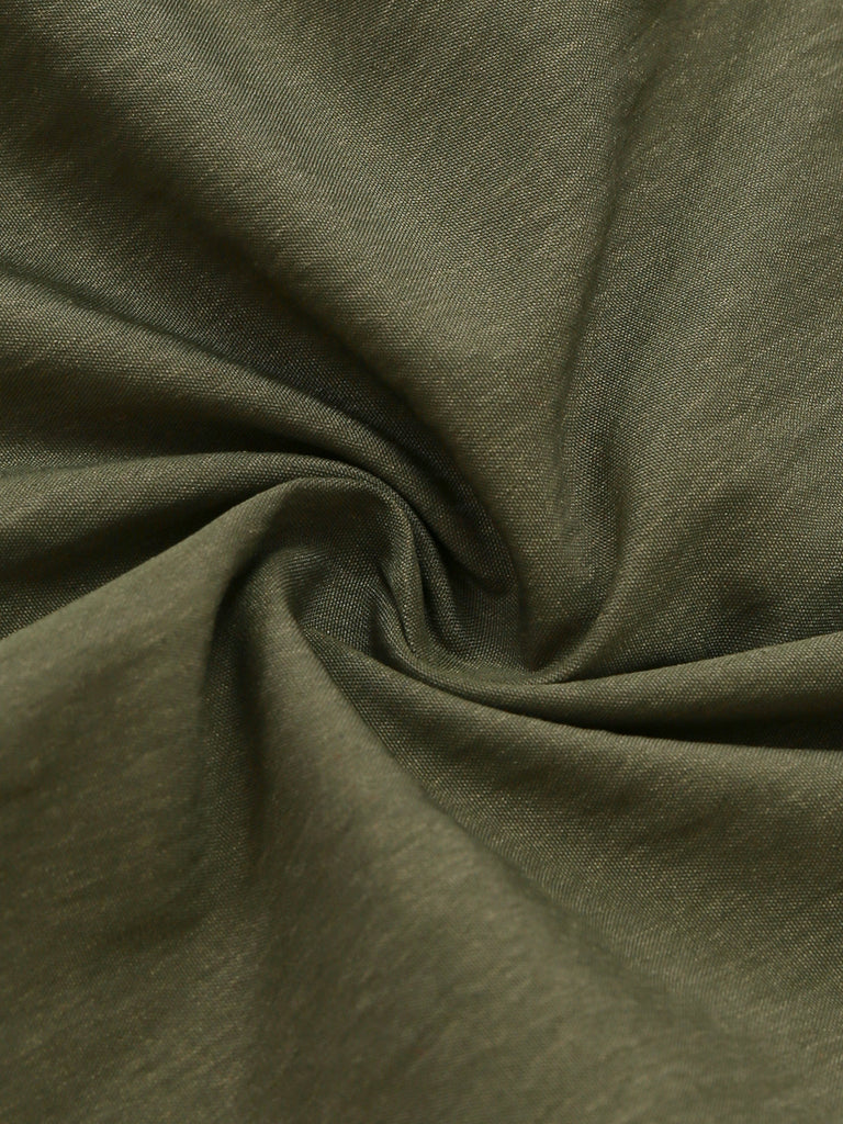 Combishort Vert Col V Sans Manches Boutonné Années 1940 8