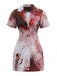 Robe costume blanche d’infirmière avec éclaboussures de sang années 1960