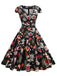 Robe Col V Manches Cape Rose Années 50