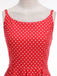 Robe Bretelles Spaghetti à Pois Évasé Années 1950 10