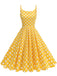 Robe Bretelles Spaghetti à Pois Évasé Années 1950 12