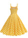 Robe Bretelles Spaghetti à Pois Évasé Années 1950 14