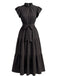 Robe Volant Col Montant Ceinturé à Étages Années 1940 4