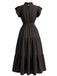 Robe Volant Col Montant Ceinturé à Étages Années 1940 5