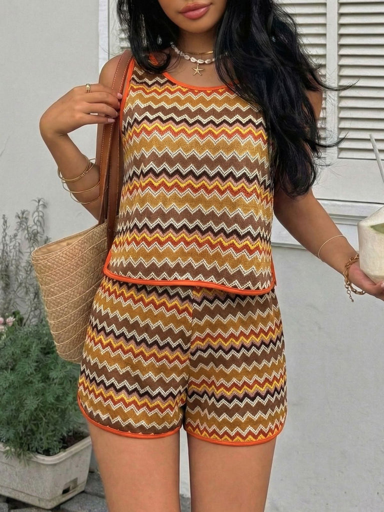2PCS 2PCS Tricot Chevron Débardeur Années 1960 4