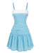 [Prévente] Robe bleu ciel patchwork écossais années 1960