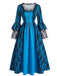 Robe victorienne baroque à lacets et manches cloche années 1950