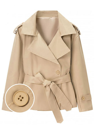 Veste Ceinturé Large Revers Trench Années 1960