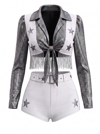 Revers Métallique Étoile Cowgirl Halloween Costume Années 1970 2