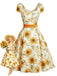 [Prévente] Robe Bustier Tournesol Orange Années 50