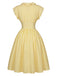 [Prévente] Robe Jaune Clair Rayé Volant Ceinture Années 1950