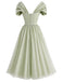 [Pre-Sale] Gray Green 1950s Bow Vintage Classic Dress 3