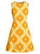 [Prévente] Robe Ligne A sans Manches Imprimé Géométrique Mod Orange Années 60