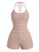 Combishort Misty Rose Dos Nu Textured Volant Slim Années 1960