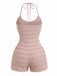 Combishort Misty Rose Dos Nu Textured Volant Slim Années 1960 2