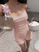 Combishort Misty Rose Dos Nu Textured Volant Slim Années 1960 6