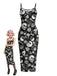 Black 1930s Floral Vintage Classic Dress