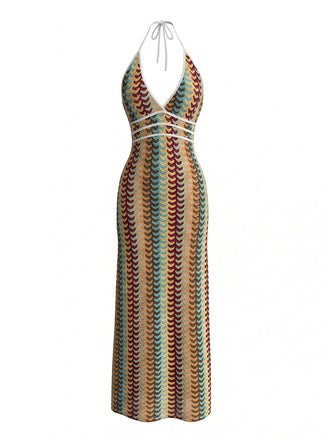 Pat 1970s Floral V Neck Dress 2