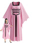 Robe Rose Gothique Col Carré Chauve-Souris Années 1980