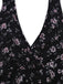 Robe Noir Floral Dos Nu Dos Nu Midi Années 1970 4